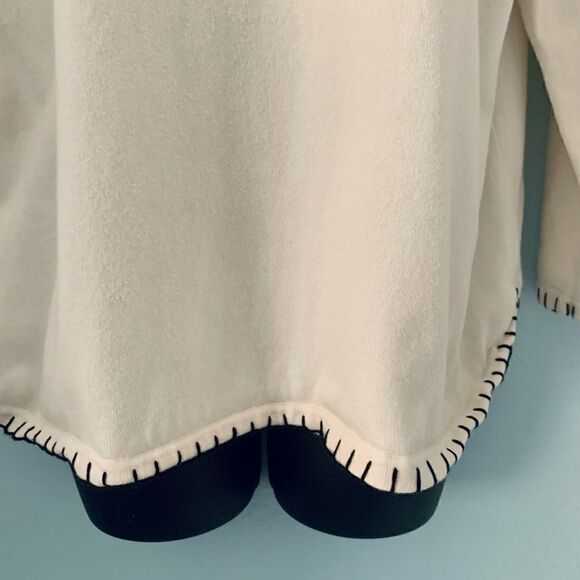 White Stag Boho Cream Floral Embroidered Knit Sweater Top. Size Large - Picture 3 of 11